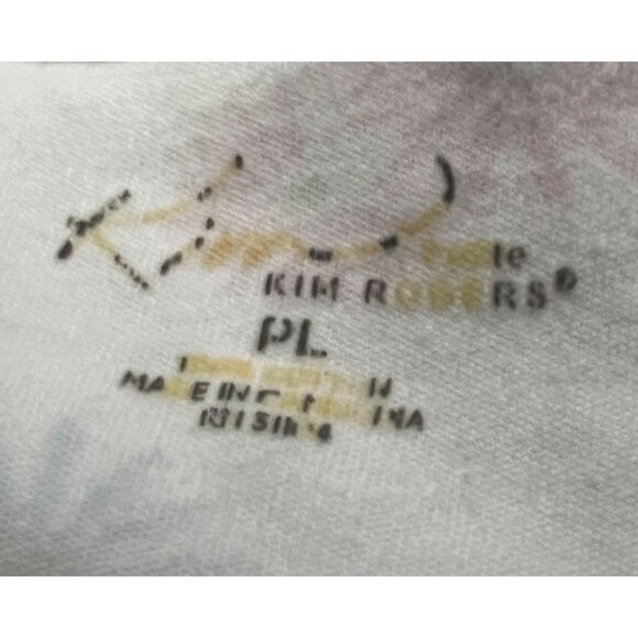 Kim Rogers Vintage White Floral Daisy Baby Tee Shirt Sz Petite Large Womens Pink - Picture 4 of 10